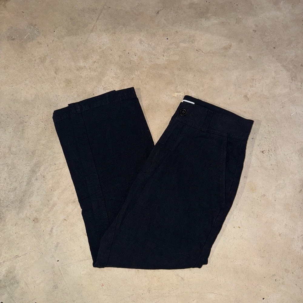 black linen cropped pants